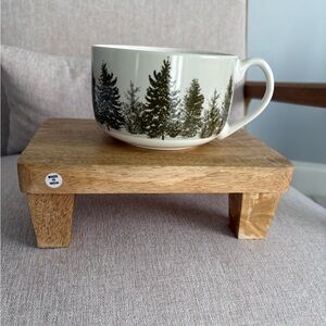 Tag Ceramic Mug with Green Tree Silhouette on White